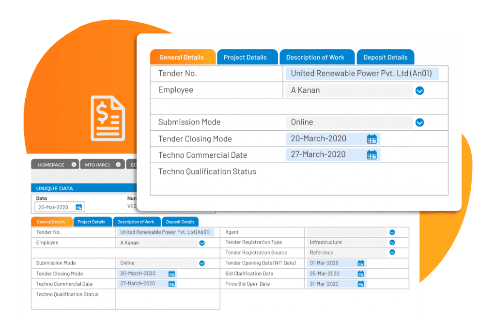 Tendering and BOQ Management in Construction ERP Dashboard