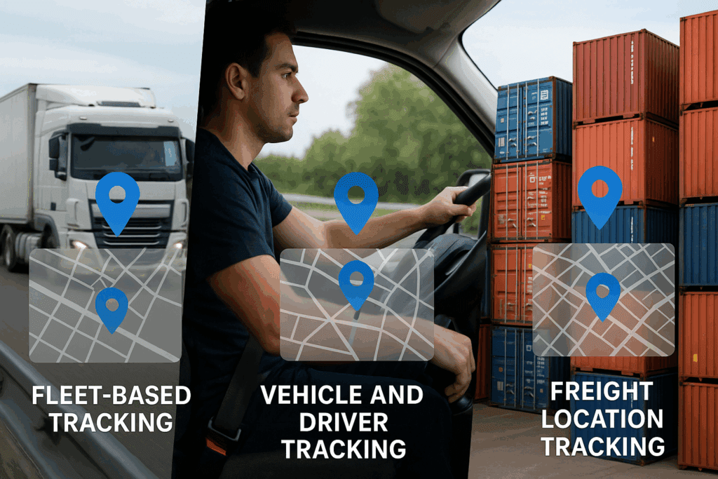  fleet-based tracking, vehicle and driver tracking, and freight location tracking.